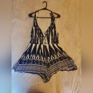 Navy & White LF Romper